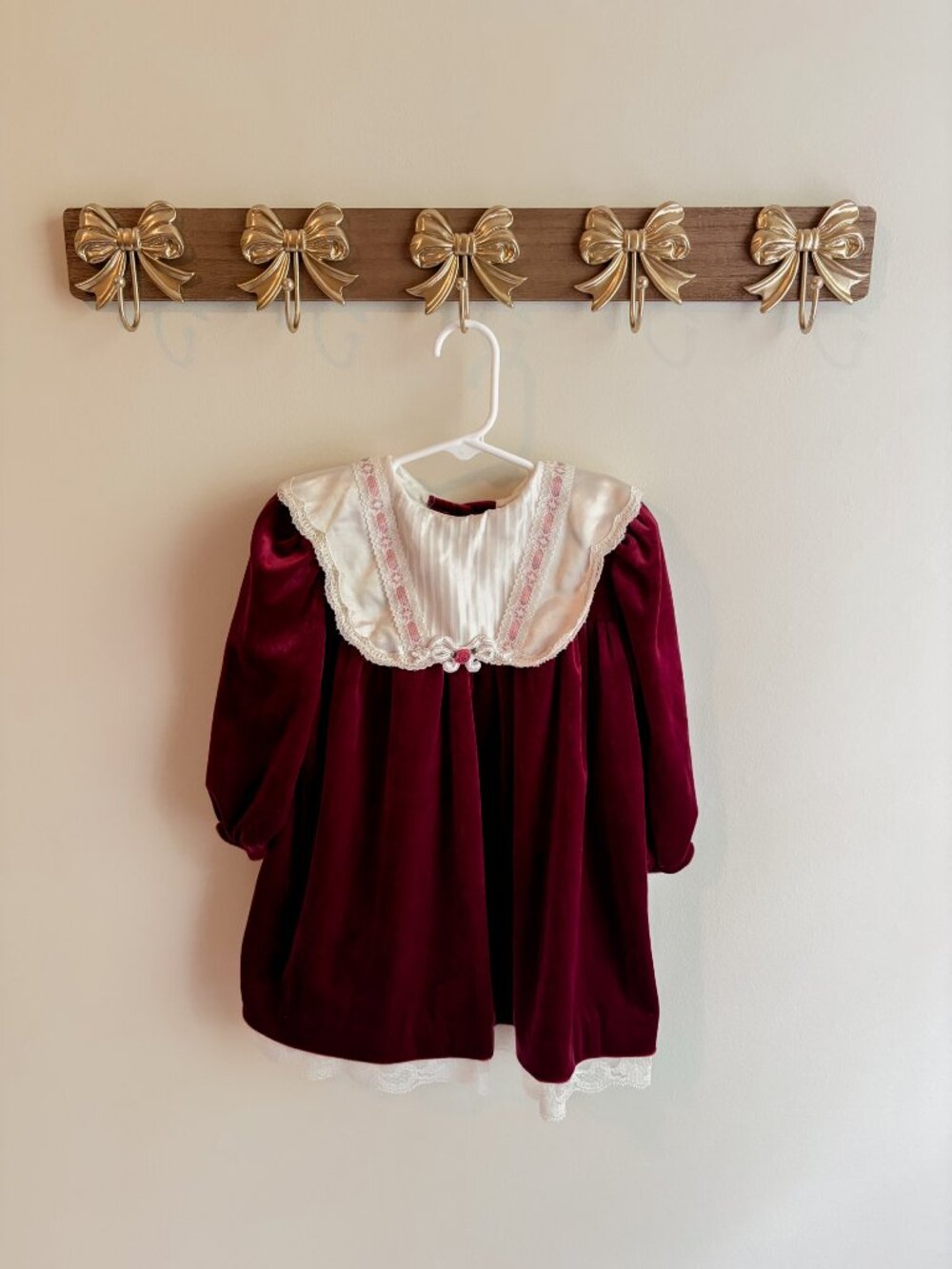 Rose Cottage Girls 24 Months Velvet Party Dress with Lace Collar